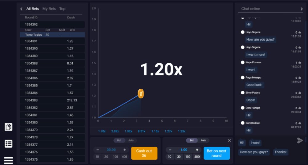 Lucky Crumbling for crypto is a casino game that conforms to the current standards set for crash games.