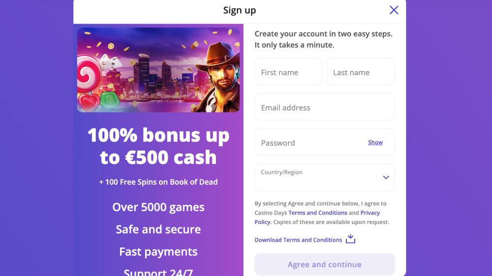 Casinodays Sign Up Or Log In